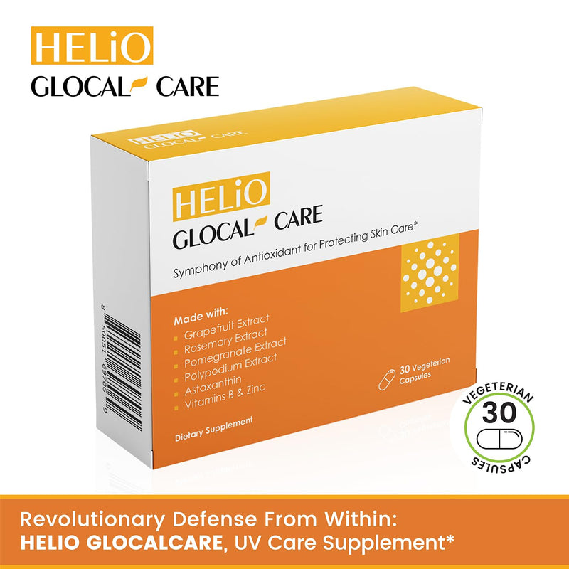 [Australia] - GlocalCare Helio Supports Skin Against UV Rays & Promotes Healing from Sun Damage - Polypodium Leucotomos Extract, Nutroxsun, Astaxanthin 