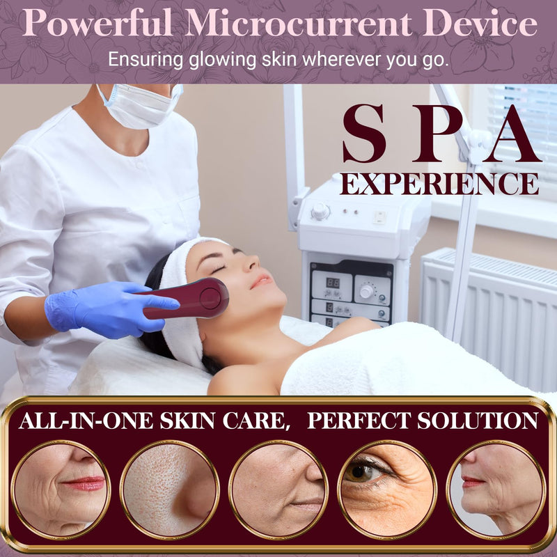 [Australia] - UUPAS Smart Photon Micro-Current LED Red Blue Light Therapy Wand for Face - Microcurrent Facial Device 