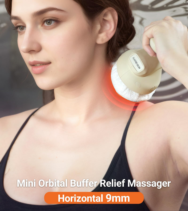[Australia] - Prime Handheld Mini Therapy Massager - 3D Rotating &Vibrating Deep Tissue Back Massager, Adjustable Multi-Speed Trigger Point Massage Tool for Body Pain Relief, Portable Muscle Recovery Gift 