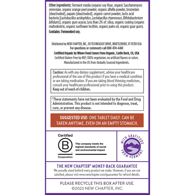 New Chapter Every Man's One Daily Multivitamin - Supports Immune, Energy & Bone Health - Contains Fermented Ingredients, Organic Vegetables & Herbs - Vegetarian, Kosher & Gluten-Free - 96 Tablets 96 Count (Pack of 1)