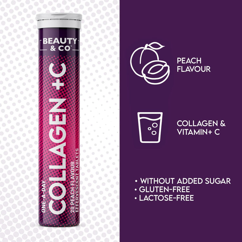 Collagen Effervescent - Marine Collagen & Vitamin C (2 Tubes) 20 count (Pack of 2)