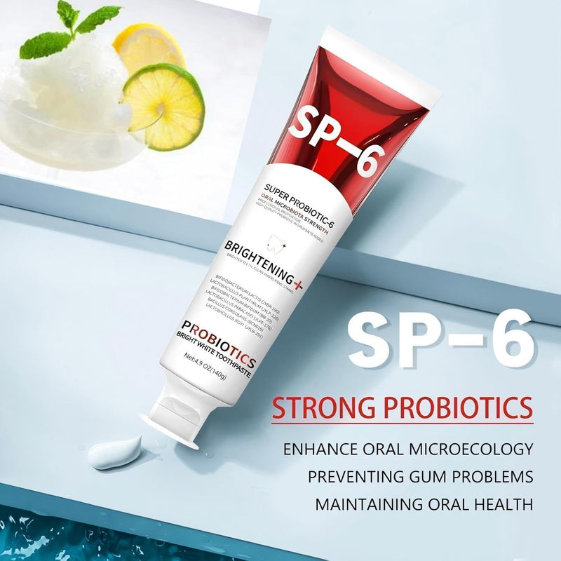 [Australia] - Sp-6 Probiotic Whitening Toothpaste, Sp-6 Ultra Whitening Toothpaste, Contains 6 Probiotics, Fluoride Free, Mint Fresh Flavor！ (3pc) 