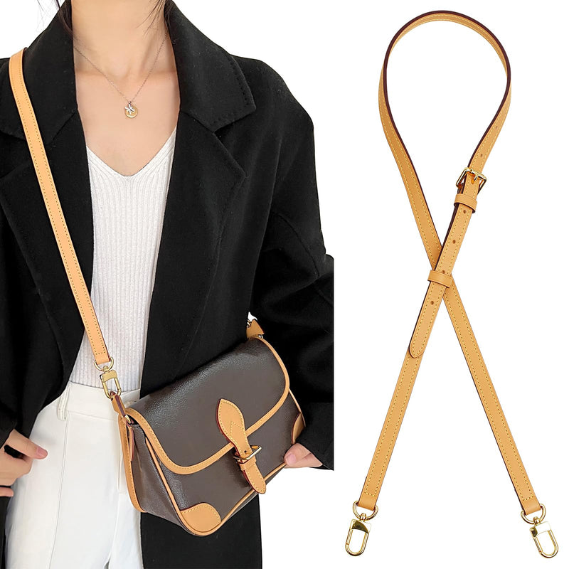 Vachetta Leather Shoulder Strap Adjustable Crossbody Replacement for Speedy Handbags(Width:0.6in-Beeswax) Adjustable-Width:0.6in-Beeswax
