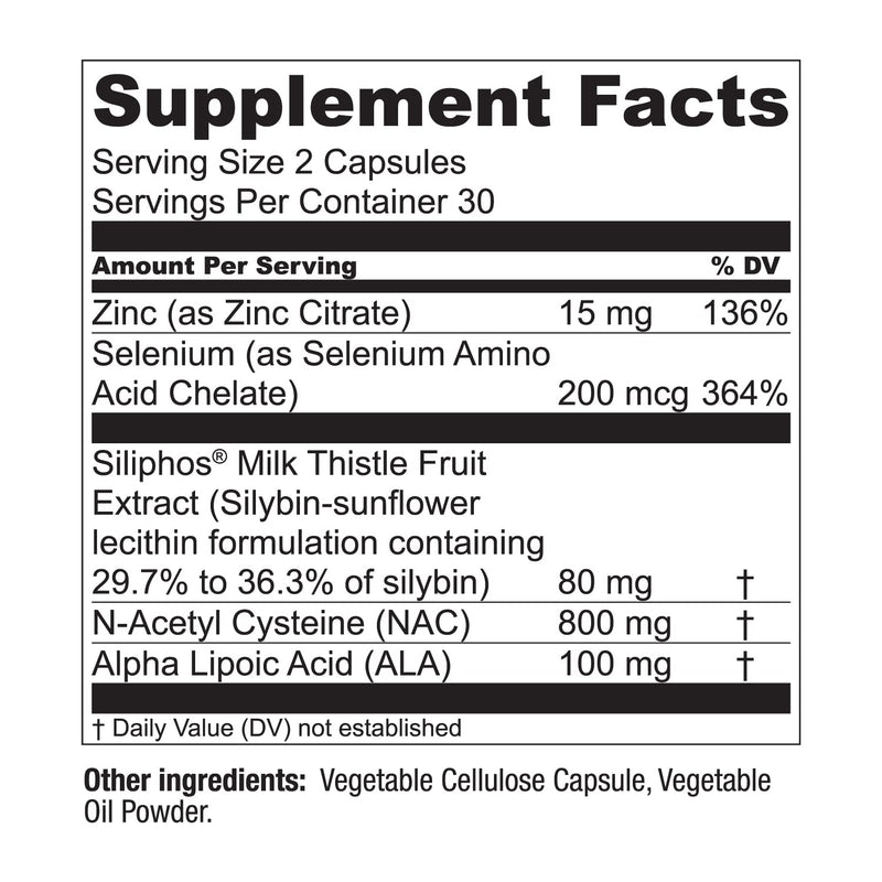 [Australia] - LiverWell Liver Cleanse, Rejuvenation, Metabolic Support - Liver Supplement for Liver Health w/Highly Bioavailable Milk Thistle Extract, N-Acetyl Cysteine, Alpha Lipoic Acid, Zinc, Selenium - 60 Caps 60 Count (Pack of 1) 