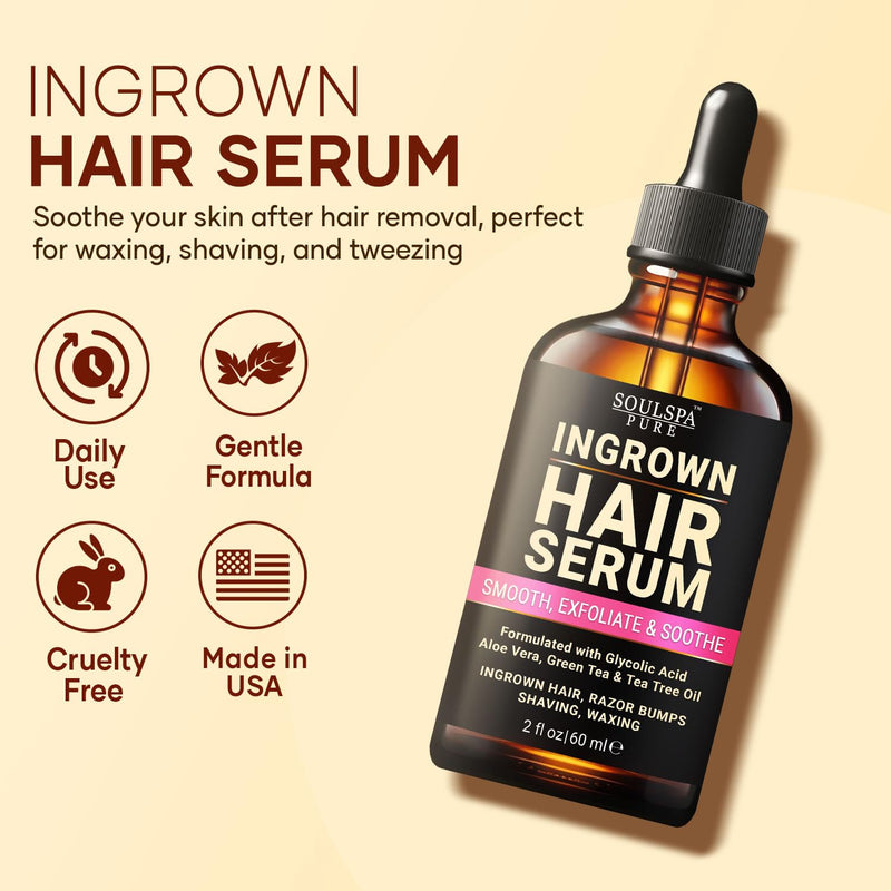[Australia] - Ingrown Hair Serum - Powerful Razor Bump Solution for Bikini Area, Face & Brazilian Wax - Ingrown Hair Oil that Soothes, Exfoliates & Nourishes - 2 fl oz 