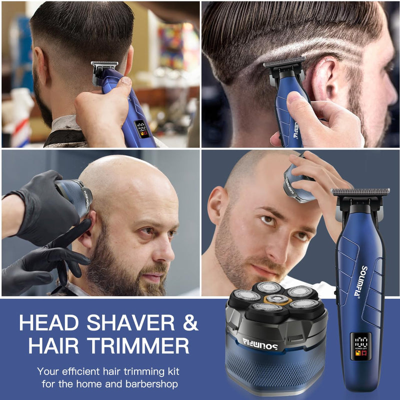 [Australia] - SOLIMPIA Upgraded Head Shavers for Bald Men, Hair Trimmer Kit, Magnetic Electric Razor, Large Battery Capacity, Rechargeable LED Display Beard Trimmer, Waterproof Wet/Dry Head Shaver 