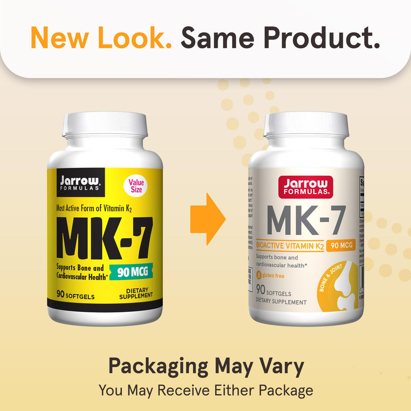 [Australia] - Jarrow Formulas MK-7 90 mcg - Bioactive Form of Vitamin K2-90 Servings (Softgels) - for Bone & Cardiovascular Health - Vitamin K2 MK-7 Dietary Supplement - K2 Vitamin Supplement MK-7 - Gluten Free 90 Count (Pack of 1) 