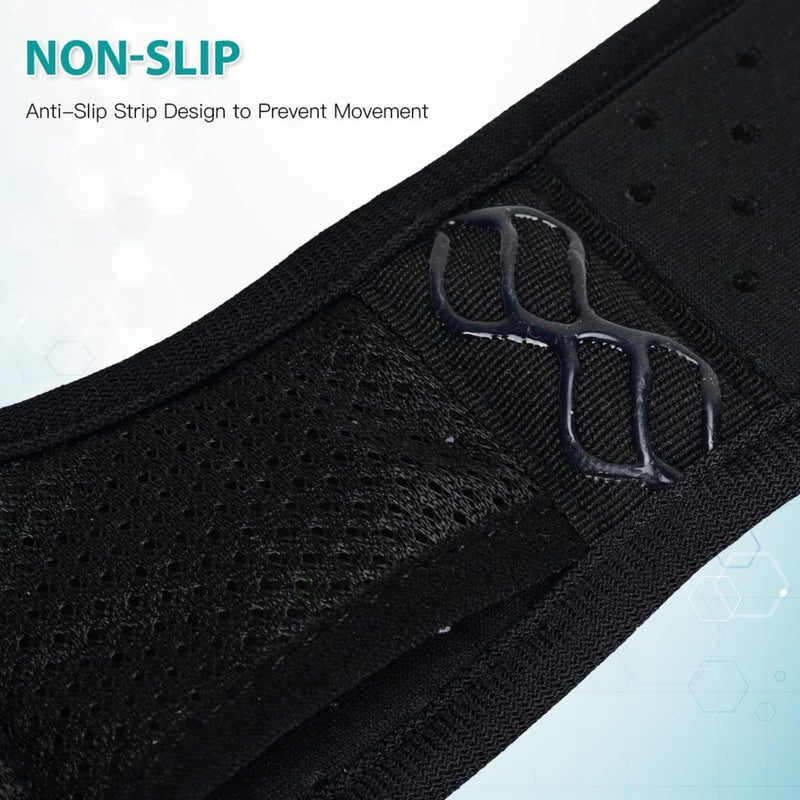 [Australia] - Tenbon Hernia Belt for Men and Women Flexible Adjustable Hernia Belt Hernia Support Pain Relief with Removable Compression Pads for Left and Right Hernia (Black, L) Black 