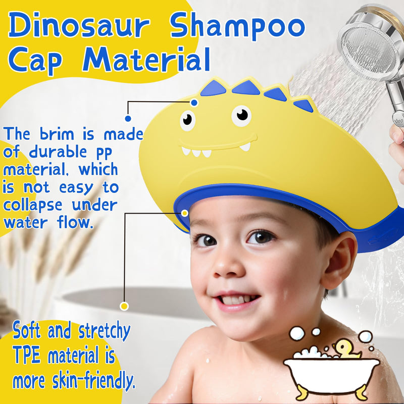 [Australia] - Baby Shower Cap Shield for Kids Bath Visor for Toddlers Shampoo Bath Bathing Hat Silicone Adjustable Visor Hat for Eye and Ear Protection for 1-9 Years Cute Shower Cap Makes the Baby Bath More Fun Yellow 