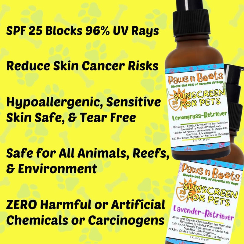 Non-Toxic Sunscreen for Pets, Protective Barrier Cream Non-Toxic Easy to Apply Formula Moisturize & Rejuvinate Cracked Paw Pads, Nose, or Skin. Supports Tissue Growth PawsnBoots Lemongrass - PawsPlanet Australia