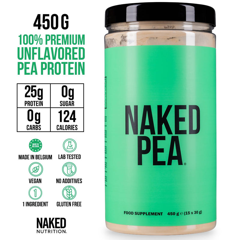 NAKED Pea - Pea Protein Isolate - Plant Based, Vegetarian & Vegan Protein. Easy to Digest, Non-GMO, No Lactose, No Soy and Gluten Free - 450g - 15 Servings 450g (Pack of 1)
