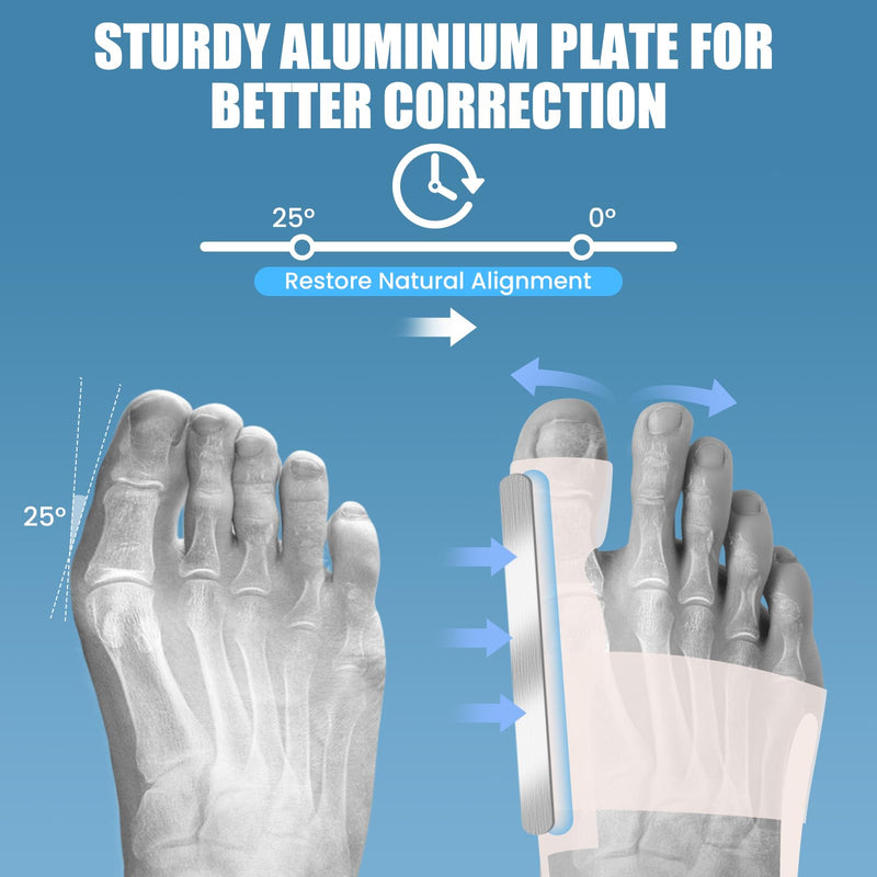 [Australia] - Hallux Valgus Correction Set, 6PCS Hallux Valgus Splint, Toe Separator Hallux Valgus Bandage, Bunion Corrector, Relieve Foot Joints/Bunion Pain for Men and Women Black, 6PCS 