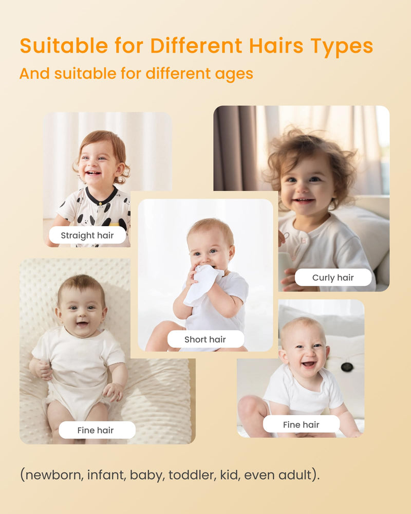 [Australia] - FERRISA Vacuum Baby Hair Clippers,Silent Hair Clippers for Kids,Cordless Baby Hair Trimmer,Waterproof Baby Hair Cutting Kit for Fine/Curly Hair,Infant Toddler Hair Clippers Auto Suck Snipped Hair Gray-white 