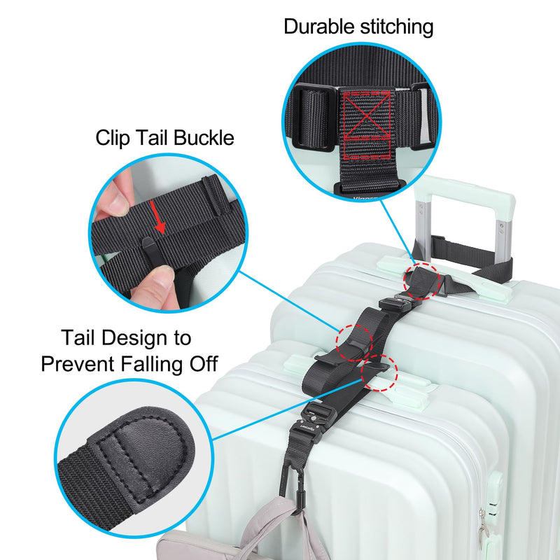 Utility Straps with Quick Release Buckle Outdoor Sports-4 Pack, Luggage Straps, Straps for Suitcase, Bag Straps for Luggage
