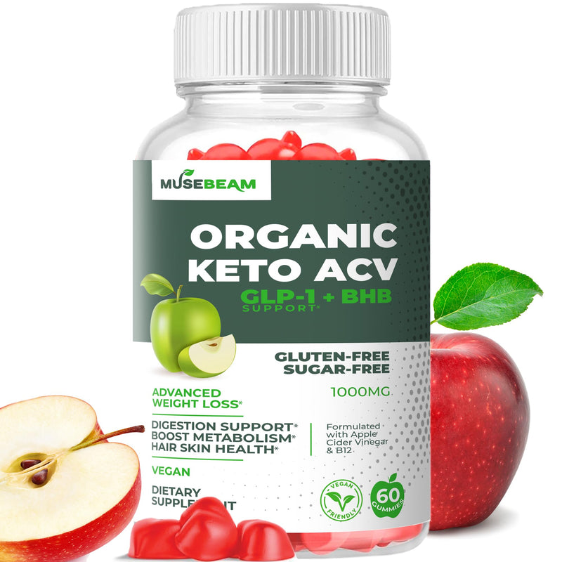 [Australia] - Organic Keto ACV Gummies Advanced Weight Loss - Gluten & Sugar Free Belly Fat Burner Apple Cider Vinegar Diet Supplement for Women Men (1000MG) 