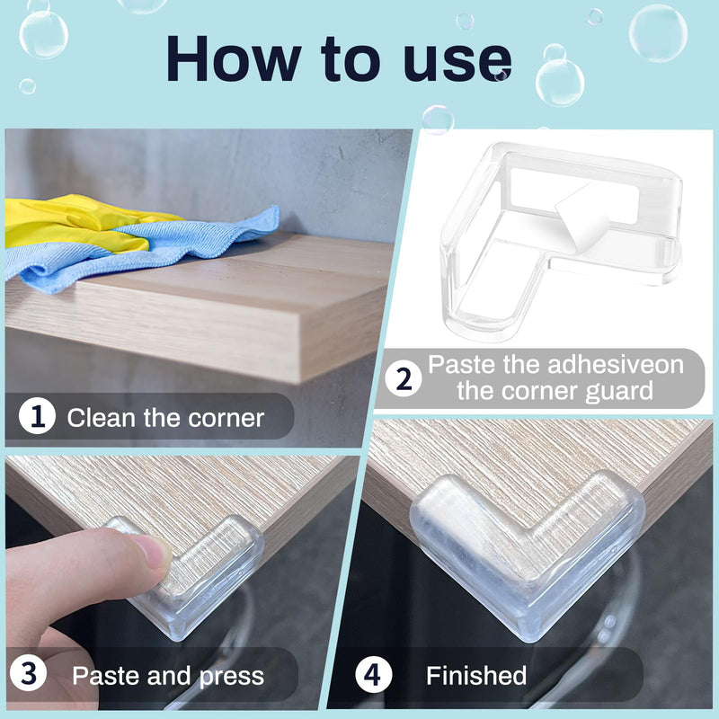 [Australia] - 12 Pack Table Protectors, Corner Protector for Baby, Clear Furniture Corner Guards & Edge Safety Bumpers Cushion to Cover Sharp Furniture & Table Edges (12 Count (Pack of 1)) 12 Count (Pack of 1) 