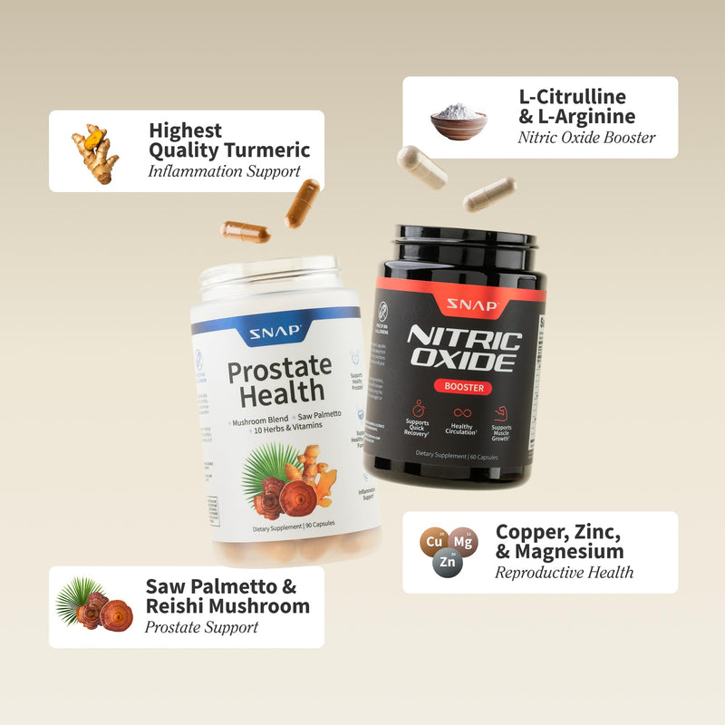 [Australia] - Snap Supplements Prostate Health Support Supplement Bundle with Nitric Oxide Booster ‚Äì 90 Capsules & 60 Capsules 2 