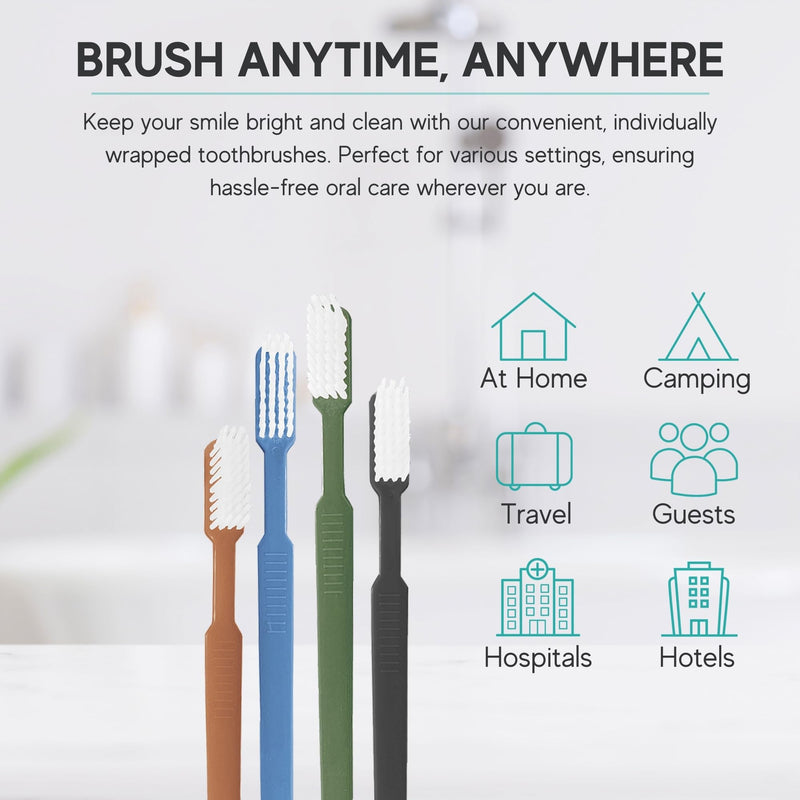 [Australia] - Avistar 40 Prepasted Disposable Toothbrushes Individually Wrapped - Single Use Pre Pasted Disposable Toothbrushes with Toothpaste Built in - Waterless Toothbrush for Travel, Guests, Hotel, & Camping 40 Count 
