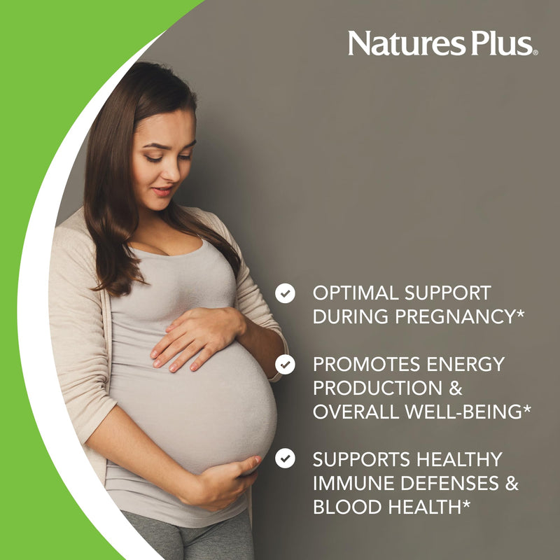 NaturesPlus Source of Life Prenatal - 90 Tablets - Multivitamin & Mineral Supplement with Iron - Nutritional Support for Pregnancy - Gluten Free, Vegetarian - 45 Servings 90 Count (Pack of 1)