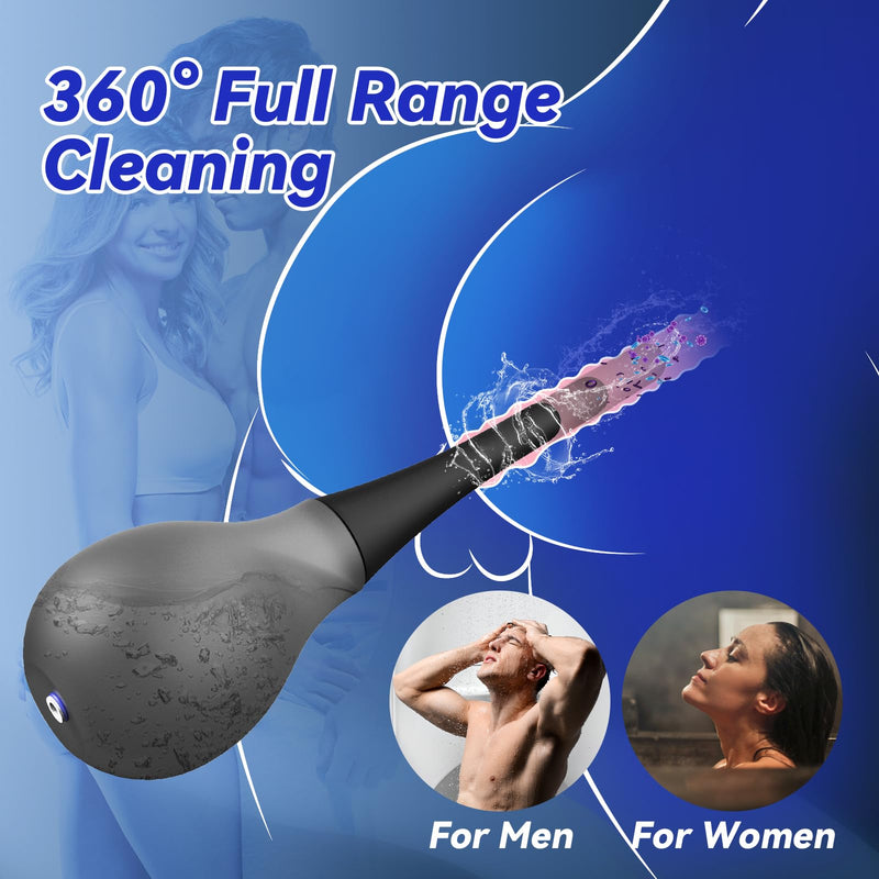 [Australia] - Enema Douche Anti Back-Flow,Silicone Enema Reusable Anal Douche Cleaner for Men Women Colon Cleansing,Shower douche with 5 Spouts connected to shower hole,Vaginal Cleaner 10oz, Semi-transparent 
