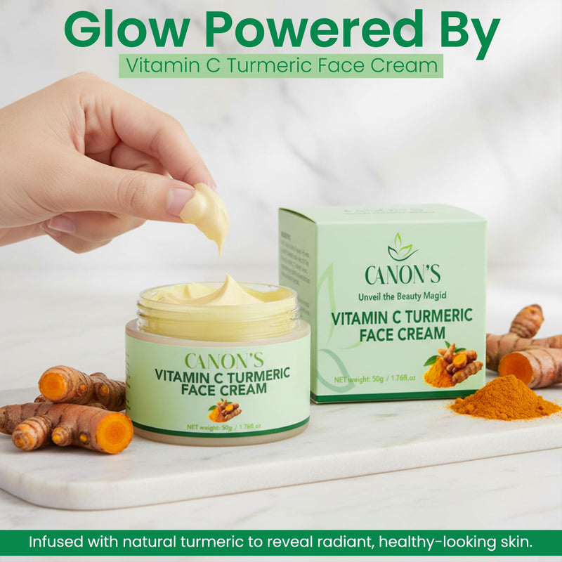 Lightweight Vitamin C Turmeric Face Cream – Daily Hydration Moisturizer, Fast Absorbing, Non-Greasy Feel – 1.76 fl oz