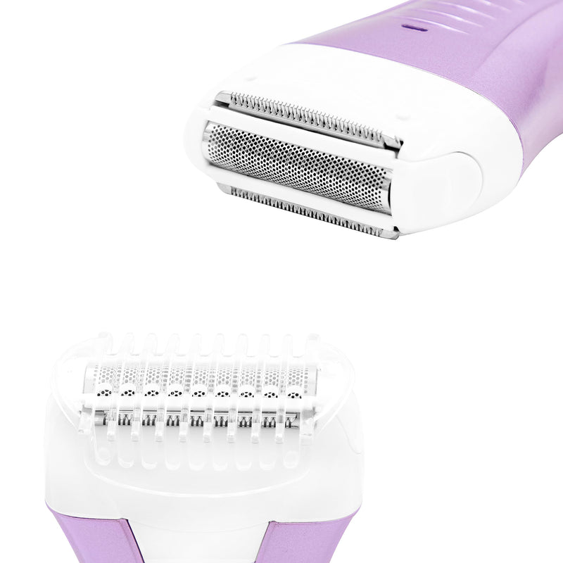 [Australia] - Bauer Professional 38730 Soft & Smooth Lady Shaver/Painless Hair Removal/Arms, Legs and Bikini Trimmer/Battery Operated/Wet and Dry Shaving/Bikini Trimmer Attachment/ 