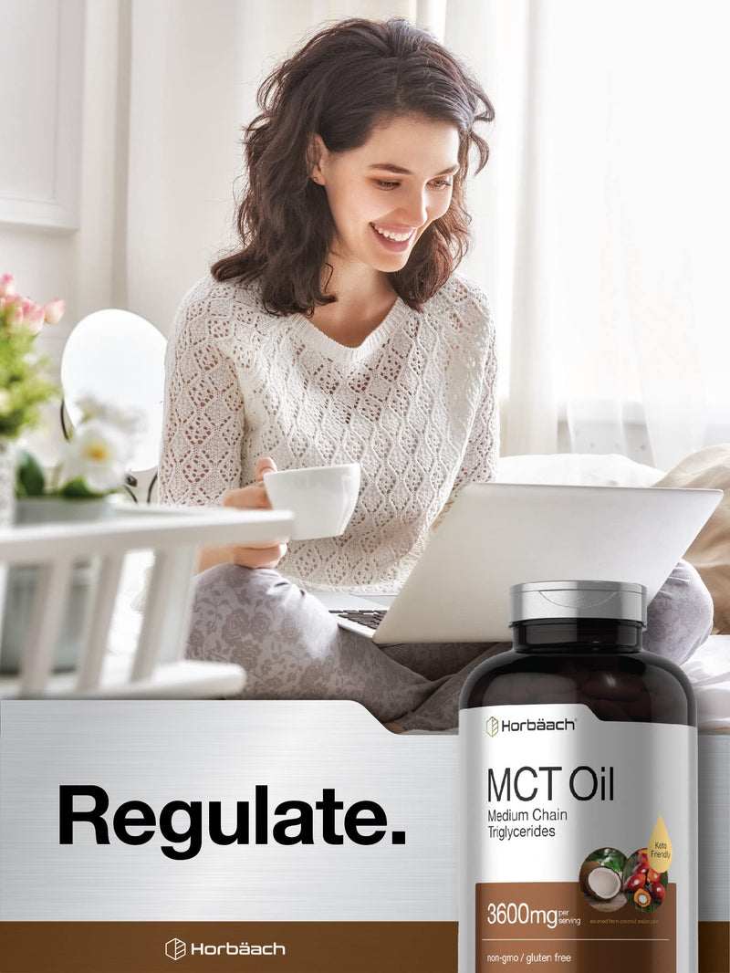 [Australia] - Horb√§ach Keto MCT Oil Capsules 3600mg | 300 Softgels | Coconut Oil Pills | Non-GMO and Gluten Free Formula | High Potency and Value Size Supplement 