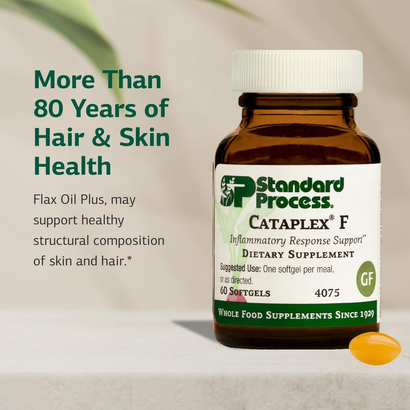 Standard Process Inc. Cataplex F - Whole Food Supplement, Metabolism, Skin Health and Hair Health with Vitamin B6, Flaxseed Oil - 60 Softgels (Pack of 2) 60 Count (Pack of 2)