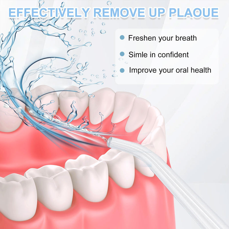 [Australia] - MeYuxg Water Oral Irrigator Wireless, Portable Electric Tooth Cleaner, 3 Modes & 4 Nozzles, Wireless Oral Irrigator IPX7 Waterproof Water Flosser 300ML Removable Water Tank for Ten Home and Travel Use 