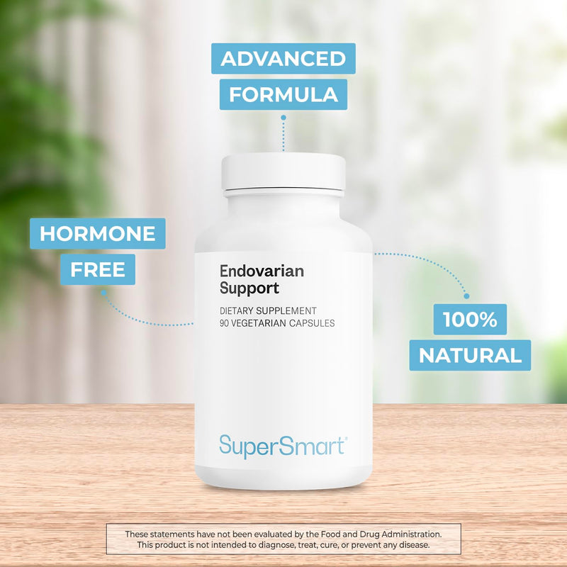 Supersmart Endovarian Support (Advanced Formula) - Natural Supplement with Pea, NAC, ALA, Magnesium, Trans-Resveratrol | Non-GMO & Gluten-Free - 90 Vegetarian Capsules
