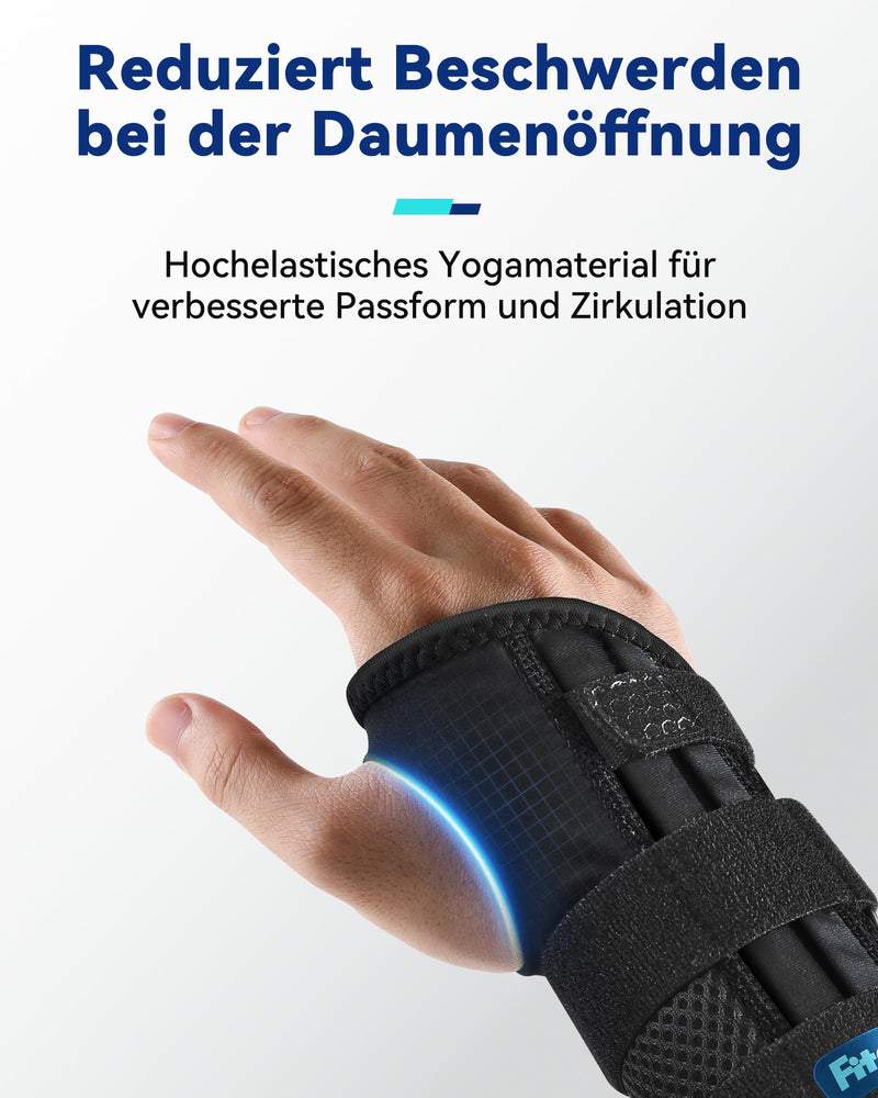 [Australia] - Fitomo wrist bandages with 3 metal splints and soft thumb opening, bandage wrist for carpal tunnel arthritis tendonitis sprains, night sleep wrist bandage S/M rights-blue 