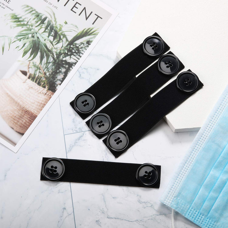 [Australia] - WILLBOND 10 Pieces mask Elastic Strap Face Covering Extension Hook Face Covering Ear Strap Extension Protector(Black) Black 