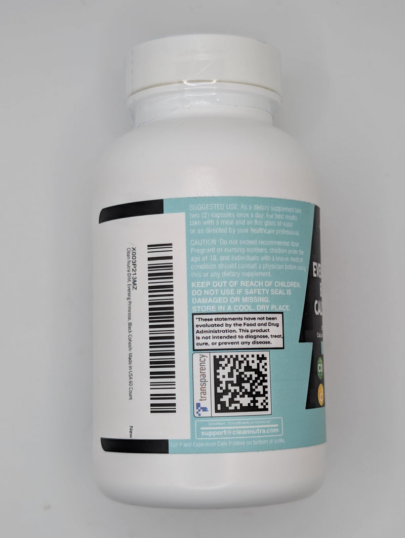[Australia] - Clean Nutraceuticals DIM Evening Primrose Black Cohosh Calcium D-Glucarate Sulforaphane Flax Seed Extract - Hormonal Support Vitamins for Women with Dong Quai - 60 Caps 