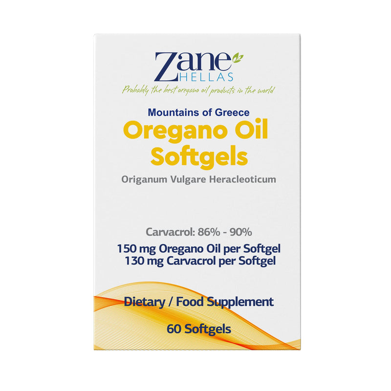 [Australia] - 130 mg Carvacrol - 150 mg Oregano Oil per Softgel. World Highest Concentration Oregano Oil Capsule. Zane Hellas Oregano Oil. Softgel Contains 30% Greek Essential Oil of Oregano. 60 Softgels. 60 Count (Pack of 1) 