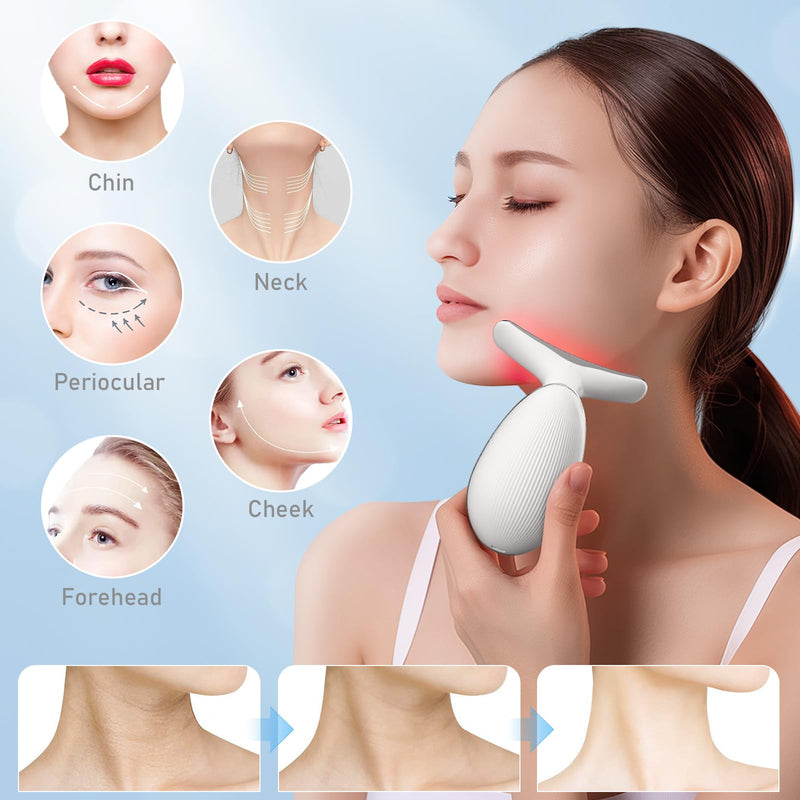 Face Neck Tool for Skin Care, Electric Neck Face Lifting Device for Wrinkle Removal (White) White