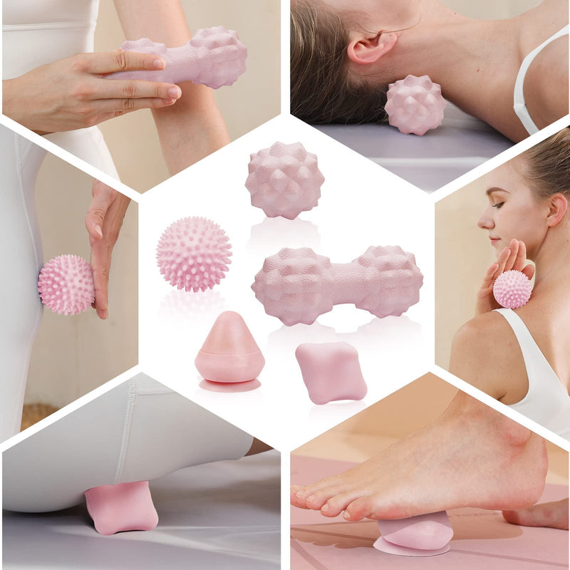 [Australia] - Massage Ball Set for Myofascial Trigger Point Release & Deep Tissue Massage, Firm/Soft Mountable Self/Peanut/Spiky/Hand Exercise Ball 