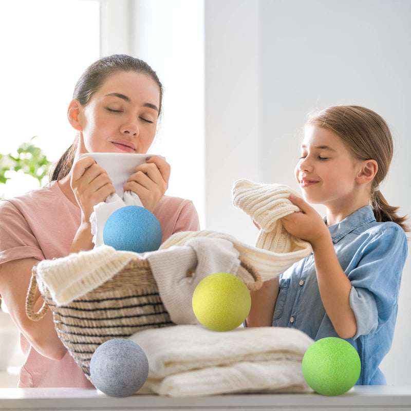 [Australia] - 10 Pack Wool Dryer Balls XL 3 Inch Reusable Laundry Balls for Dryer Natural No Lint Fabric Softener Replaces Dryer Sheets Wool Balls for Reduce Wrinkles Save Drying Time Rainbow Blast 