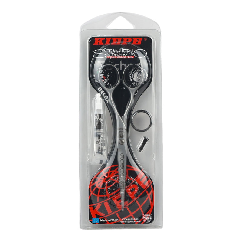 [Australia] - Kiepe 2233 Studio Techno Professional hairdressing scissors with Relax Ergonomic Design, micro-serrated blades, wide precision blades made of carbon-chromo stainless steel, 6 inches 6'' 