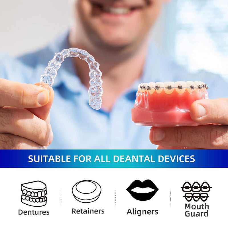 [Australia] - Y-Kelin Retainer and Denture Cleaner 120 Tablets for 4 Months Removes Stains Plaque Odors for Dentures Retainers Mouth Guard and Removable Dental Appliances (120 PCS, Mint) 