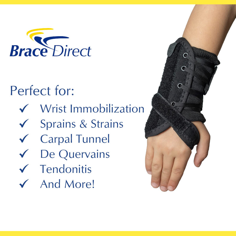 Kid’s Lace-Up Wrist Brace - Immobilization for Sprains, Strains, Carpal Tunnel & De Quervain’s PDAC L3908 - Left Wrist - Fits 6-8 in Wrist Circ. 8"