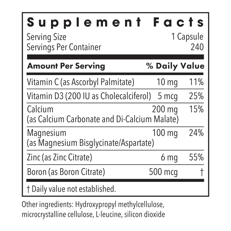 Metabolic Maintenance Cal Mag Zinc with Vitamin D, 240 Capsules | Calcium Magnesium Zinc with Vitamin D for Bone Density and Mineral Balance, High Absorption, Hypoallergenic