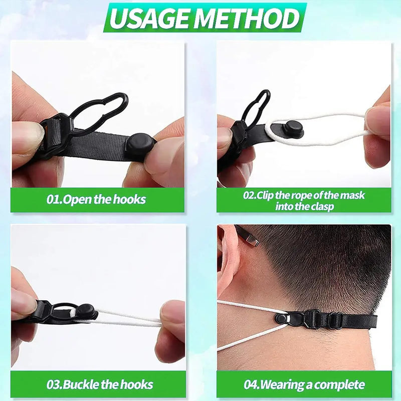 [Australia] - 12 PCS Mask Holder Mask Ear Saver, Face Mask Extender Strap, Face Mask Holder to Protect Ears, Mask Straps for Back of Head, Adjustable Ear Savers for Face Masks 