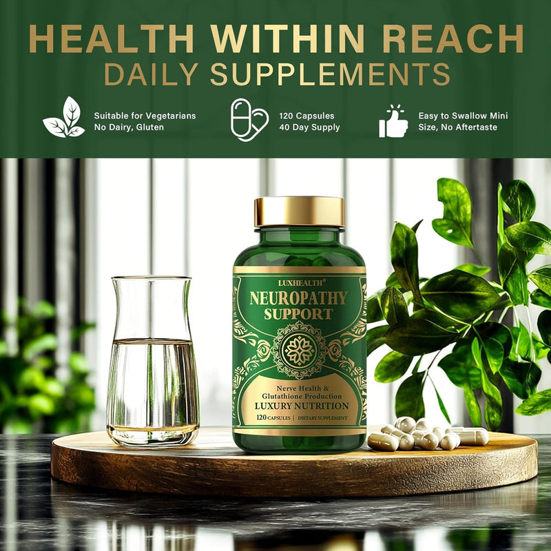 [Australia] - Nerve Savior for Neuropathy, Advanced Neuropathy Supplements 120 Capsules, Alpha Lipoic Acid & Benfotiamine, Nerve Support with 600mg Nerve Savior for Neuropathy 