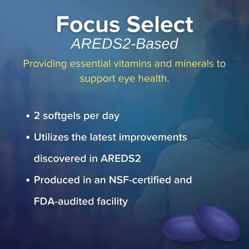 Focus Select AREDS2-Based Eye Vitamin Supplement with Low-Zinc, 120 Count | Lutein and zeaxanthin vision supplement for macular support, doctor-developed, safe for smokers, made in USA, 60-day supply 60 Count (Pack of 2)