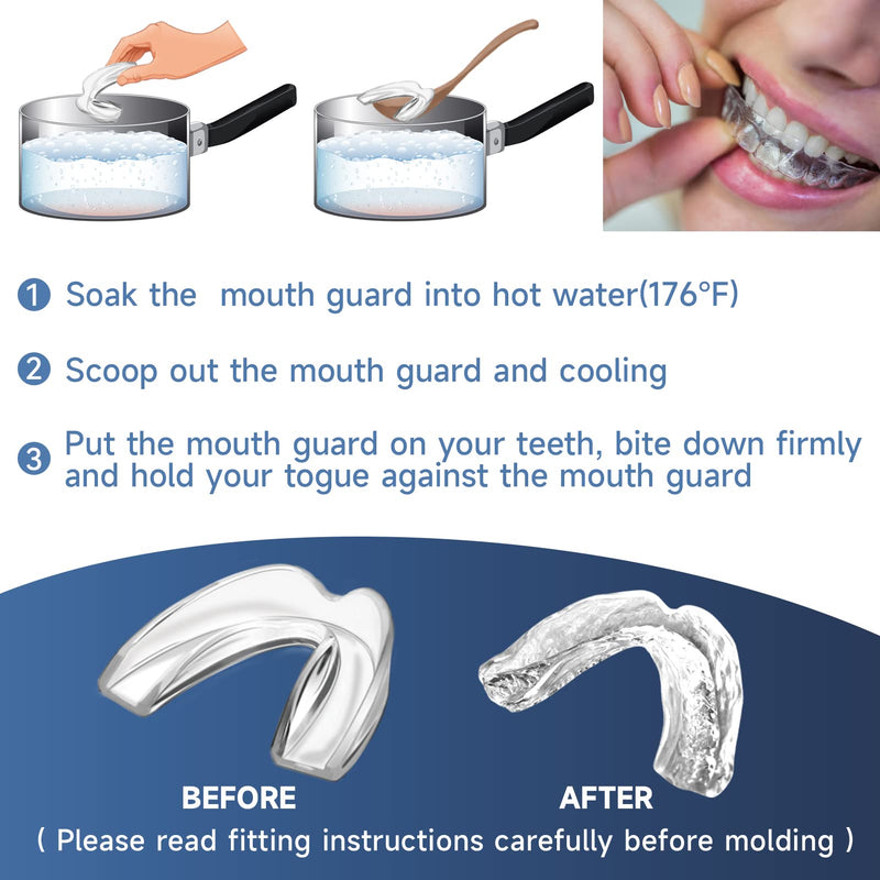 [Australia] - 6 Pack Mouth Guards for Men,Comfortable Dental Guards for Adult Men Grinding Teeth,Moldable Night Guards for Clenching Teeth, Bruxism,TMJ,Teeth Whitening Tray & Sports Large 