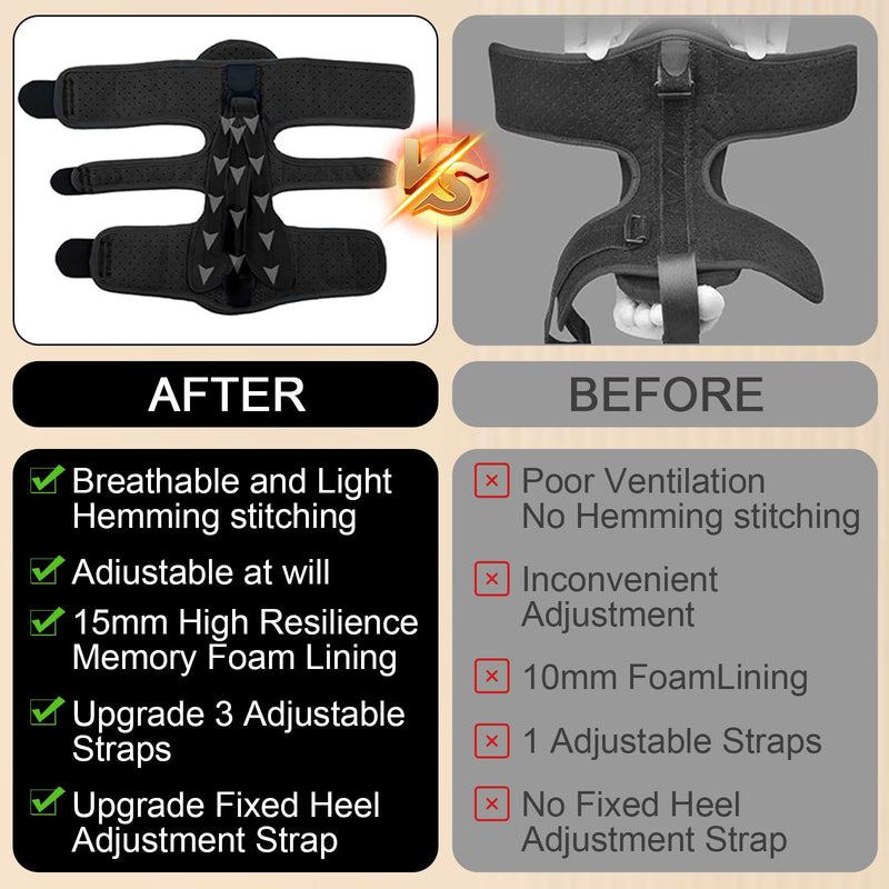 [Australia] - Roinaid Achilles Tendon Bandage Plantar Fasciitis Bandage Comes with 1 Fasciitis Sock and Drawstring Bag Suitable for Achilles Tendonitis Foot Drop Weakness Arch and Foot Problems (Black) 