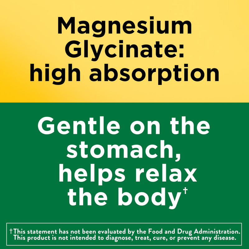 Nature Made Magnesium Glycinate 200 mg per Serving, 180 Capsules | High Absorption Magnesium Supplement for Muscle, Heart and Bone Support, Magnesium Bisglycinate Capsules, 90 Day Supply 180 Count (Pack of 1)