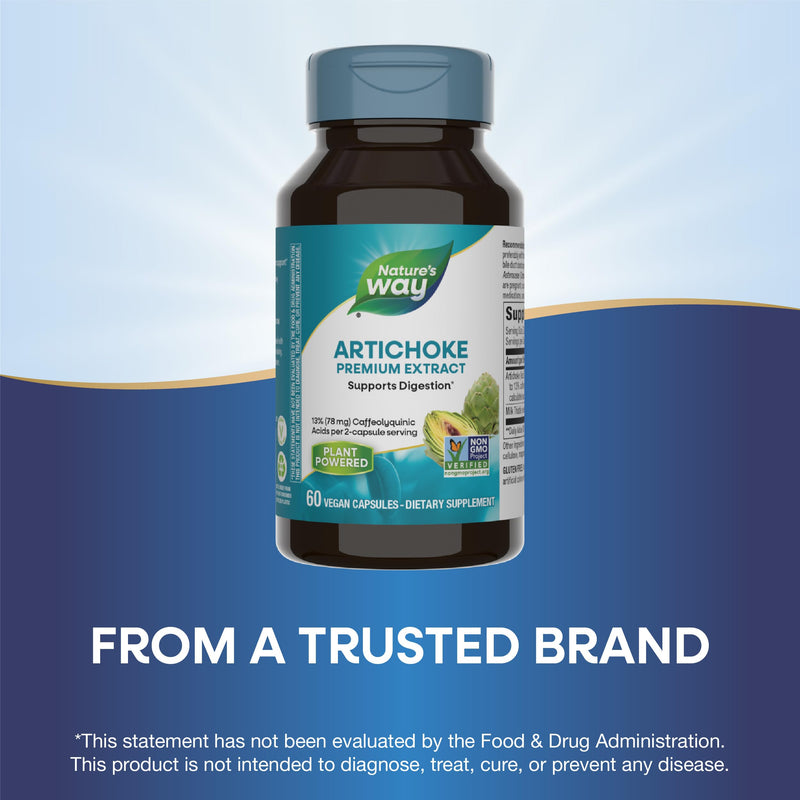 [Australia] - Nature's Way Artichoke Premium Extract, Supports Digestion*, Non-GMO Project Verified, Vegan, Gluten-Free, 60 Capsules (Packaging May Vary) 