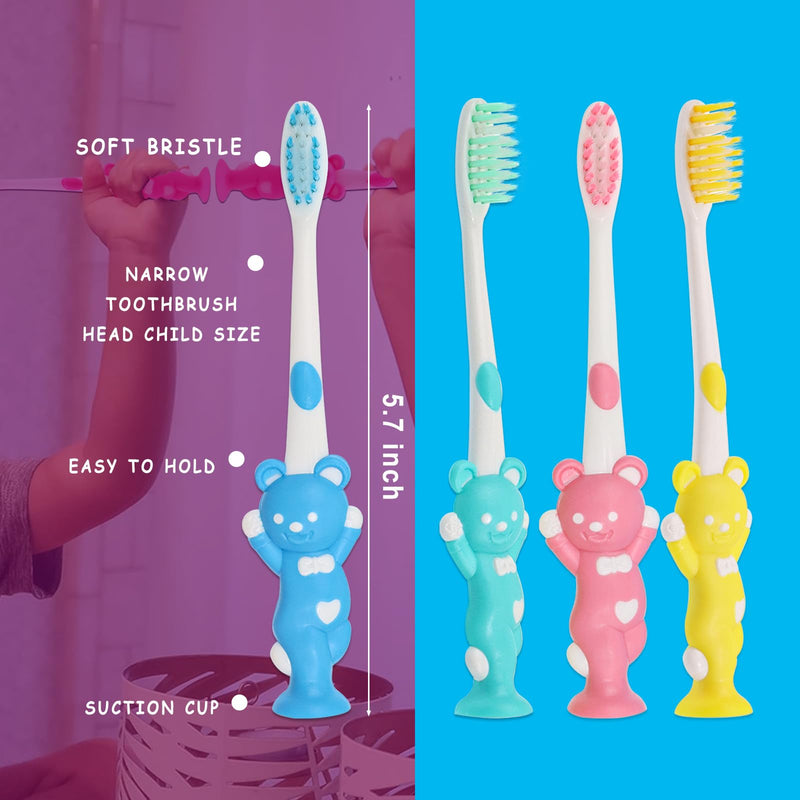 [Australia] - 60pcs Toddler Toothbrushes - Kids Manual Toothbrush, Individually Wrapped, Age 2+ Children, Boys & Girls (4 Colors) 060 pcs 