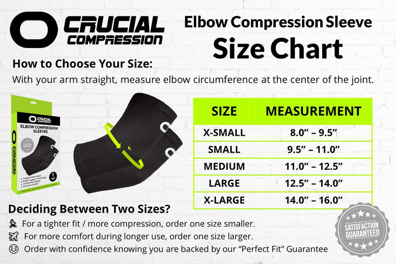 [Australia] - Elbow Brace Compression Sleeve (1 Pair) - Instant Arm Support Elbow Sleeves for Tendonitis, Arthritis, Bursitis, Golfers & Tennis Elbow Brace, Treatment, Workouts, Weightlifting, Pain Relief, Recovery Medium (11.0-12.5") Elbow Circumference Black 